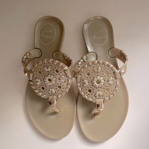 Jack Rogers Girls Sandals. Size 11. Gold.